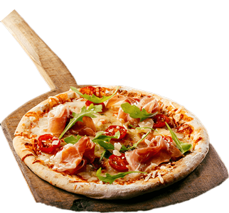 Las pastas de Rafito - Pizza con base de madera PNG